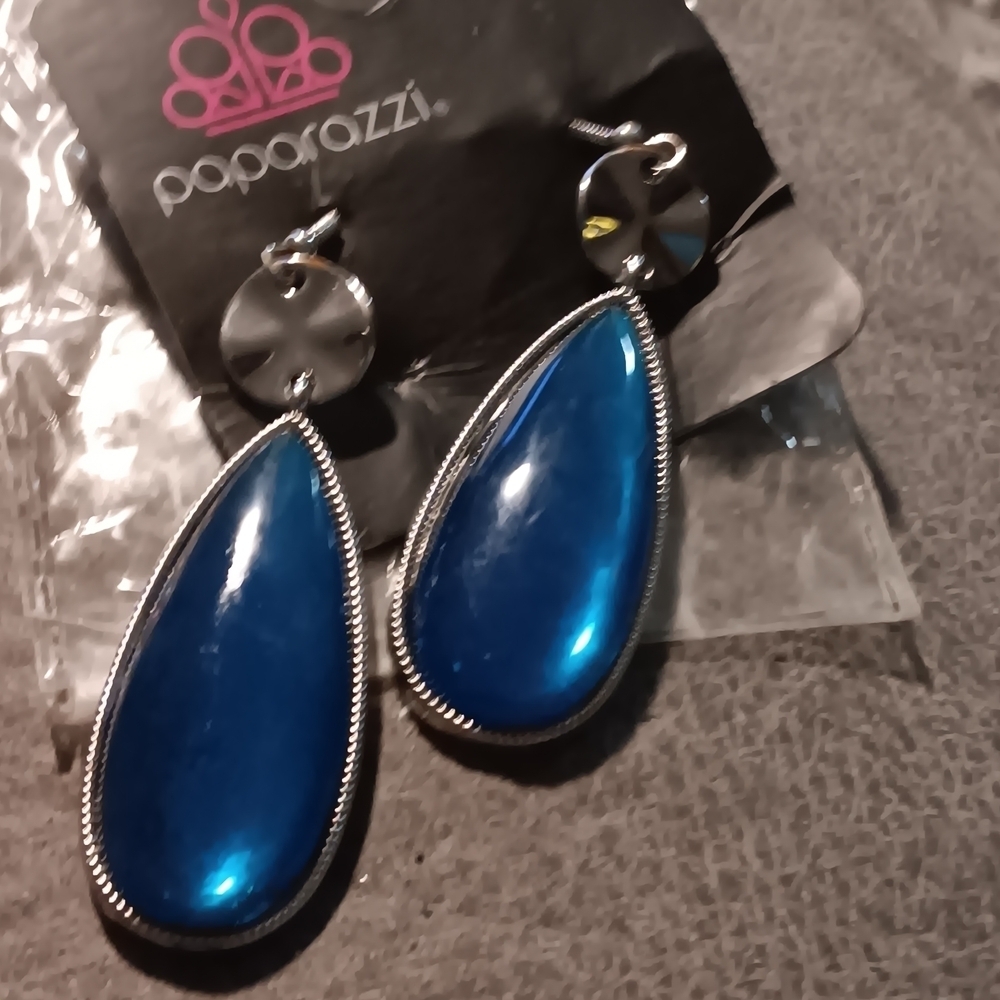 Paparazzi Blue and Silver Teardrop Earrings